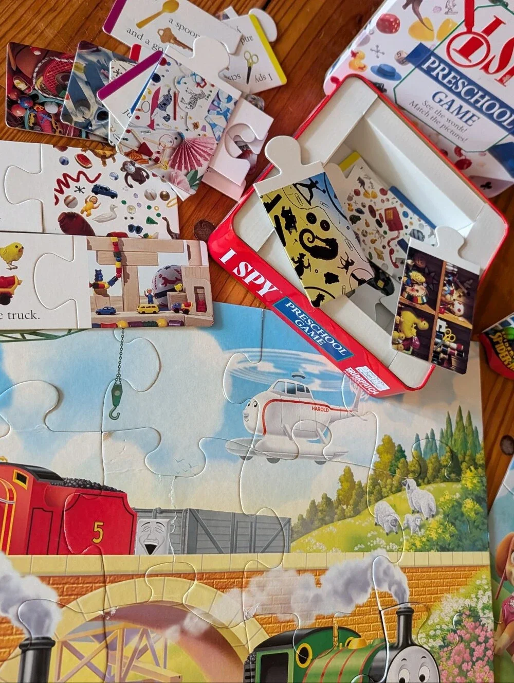 LOT of Puzzles: I Spy, Paw Patrol, Thomas, Spiderman Melissa & Doug Construction